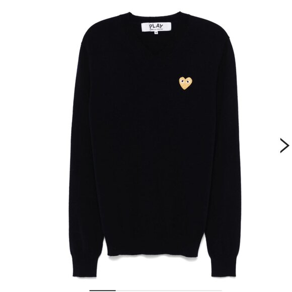 Large Wool V neck COMME DES GARÇONS PLAY Sweater - Picture 3 of 7